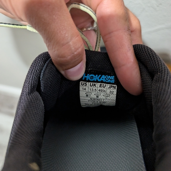 Hoka One One Bondi Run Shoes 1110530 BGBT Black Graphite Mens Size 14M Fast Ship - Picture 4 of 10